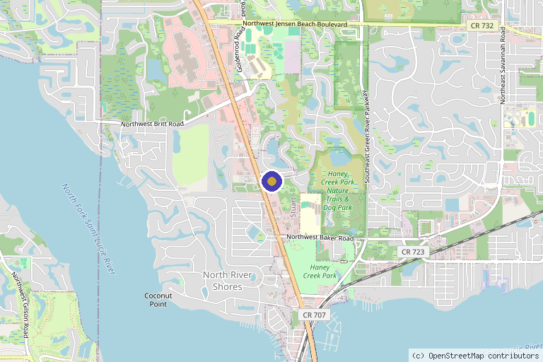 Map showing the location of Performance Hyperbaric in Stuart, FL