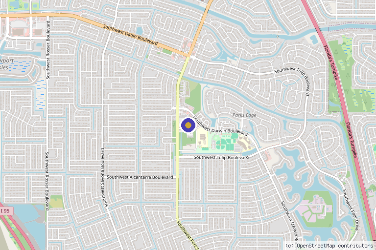 Map showing the location of Soleil Med Spa + Wellness in Port St. Lucie, FL