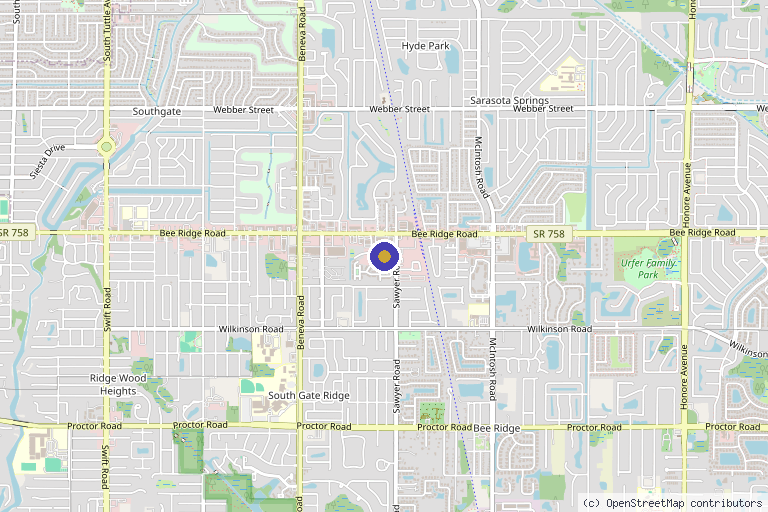 Map showing the location of MD PRP Natural Wellness Clinic in Sarasota, FL