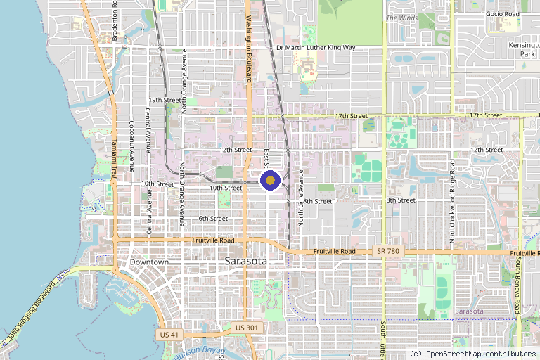 Map showing the location of Advanced Rejuvenation in Sarasota, FL