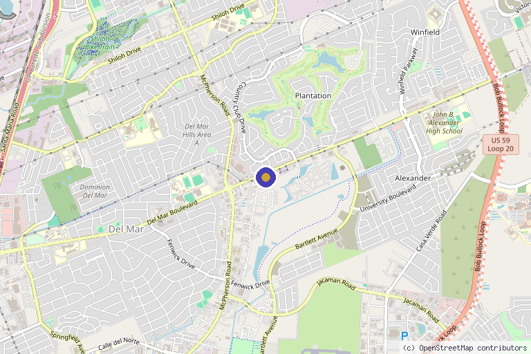 Map showing the location of Lazerit Med Spa in Laredo, TX