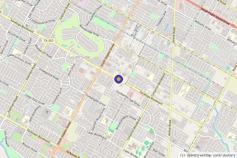 Map showing the location of CHRISTUS Spohn Rehabilitation in Corpus Christi, TX