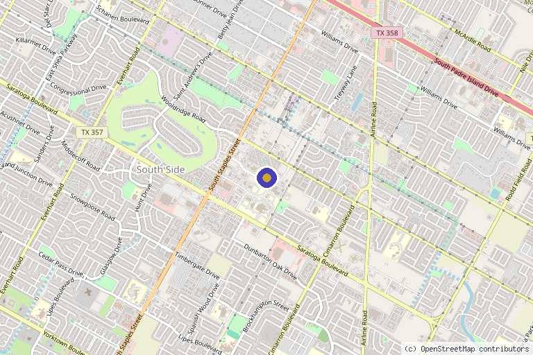 Map showing the location of US Fit Clinic in Corpus Christi, TX