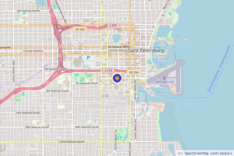 Map showing the location of Ronald Torrance II, DO, FAOASM in St. Petersburg, FL