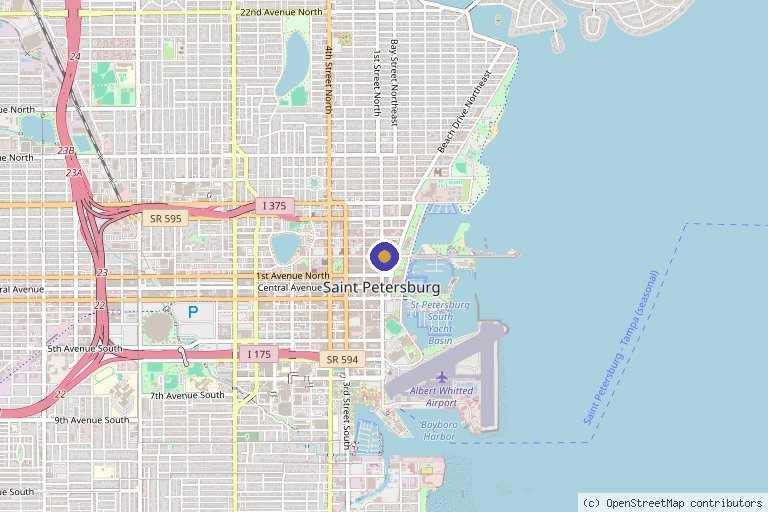 Map showing the location of Alliance Regen & Rehab in St. Petersburg, FL