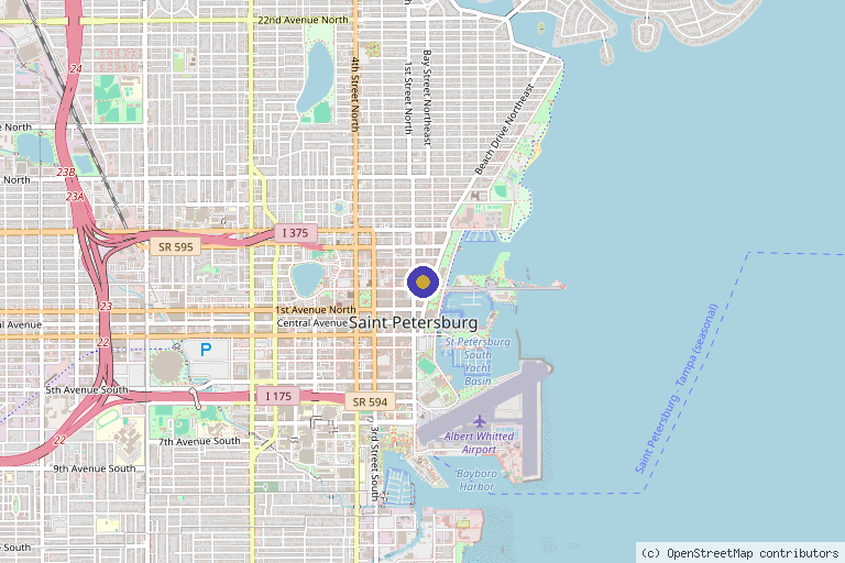 Map showing the location of St Pete Wellness Med Spa in St. Petersburg, FL