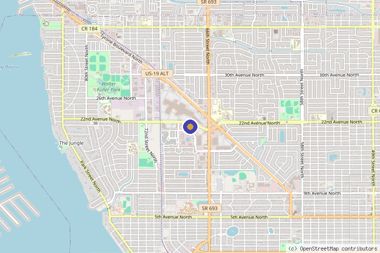 Map showing the location of A Rejuvenated HealthCare in St. Petersburg, FL