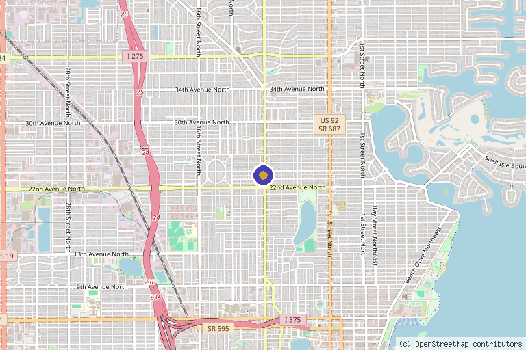 Map showing the location of Neuroplasticity St. Pete in St. Petersburg, FL