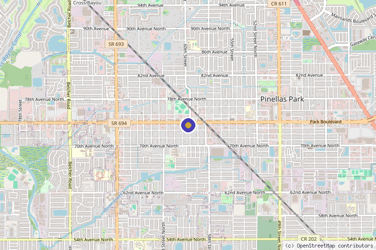 Map showing the location of Vitality Aesthetic Solutions in Pinellas Park, FL