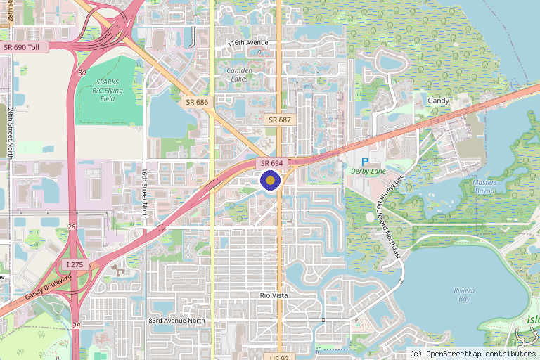 Map showing the location of iConcierge Med Spa in St. Petersburg, FL