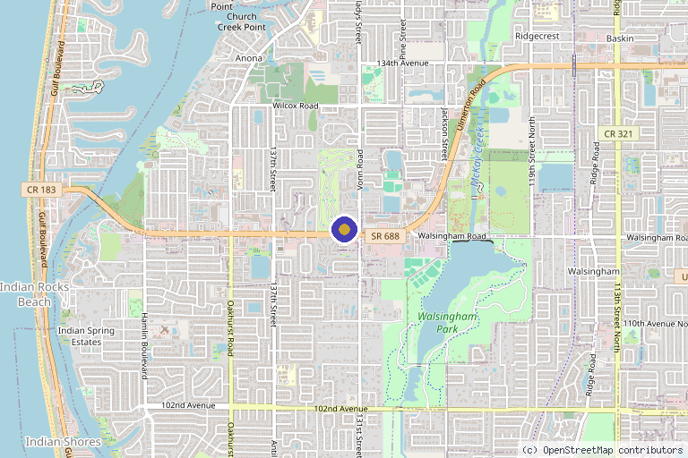Map showing the location of Optimize Integrative Health in Largo, FL