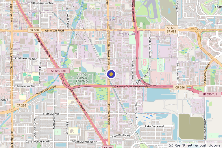 Map showing the location of Results Integrative Medical Centers in Clearwater, FL