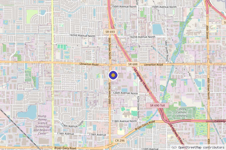 Map showing the location of Alleviate Pain | Pain Management & Regenerative Medicine | St Pete, Largo & Clearwater in Largo, FL