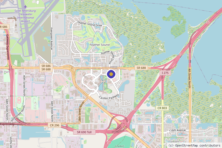 Map showing the location of Modern Medical Aesthetics St. Petersburg in St. Petersburg, FL