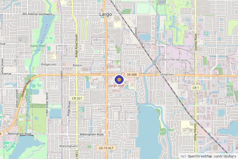 Map showing the location of The DRIPBaR Largo- IV Vitamin Therapy and Peptide Wellness Services in Largo, FL