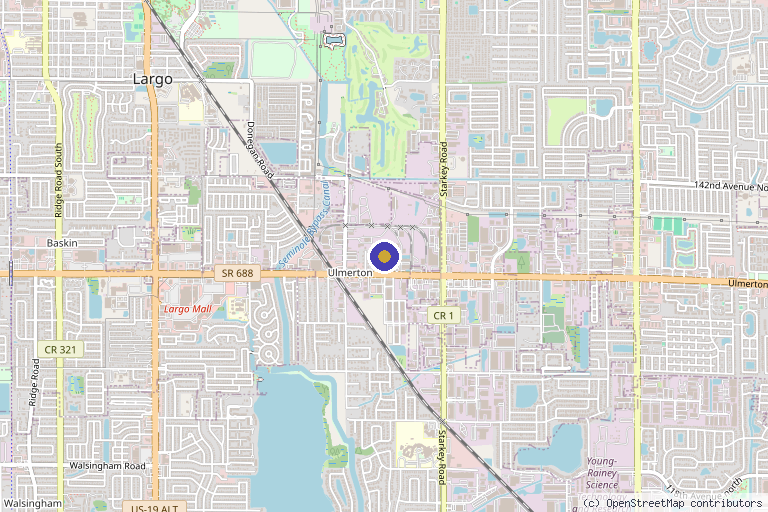 Map showing the location of Orthomolecular Nutrition & Wellness Center in Largo, FL