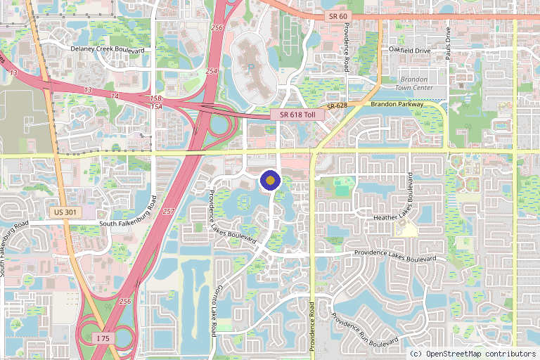 Map showing the location of Orthobiologics Associates in Tampa, FL