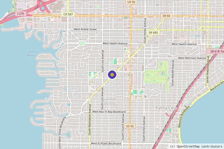 Map showing the location of Tether Wellness in Tampa, FL