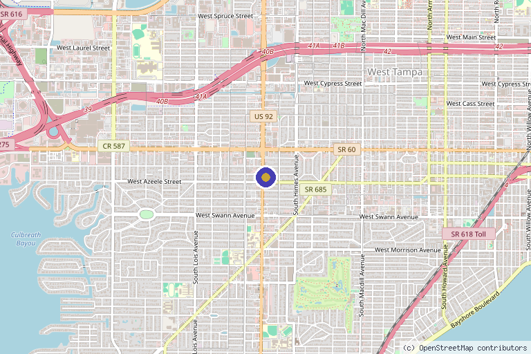 Map showing the location of Beauty ToxBar in Tampa, FL