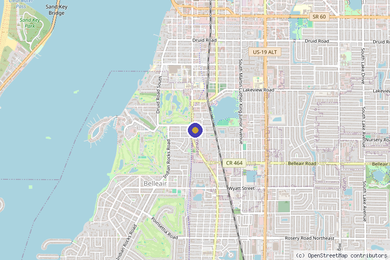 Map showing the location of Evolution Weight Loss and Hormones in Clearwater, FL