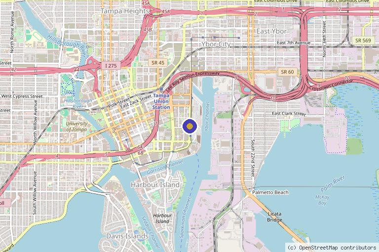 Map showing the location of Vitality Regenerative Medicine in Tampa, FL