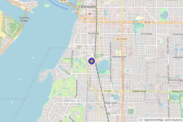 Map showing the location of Aurivita Medspa in Clearwater, FL