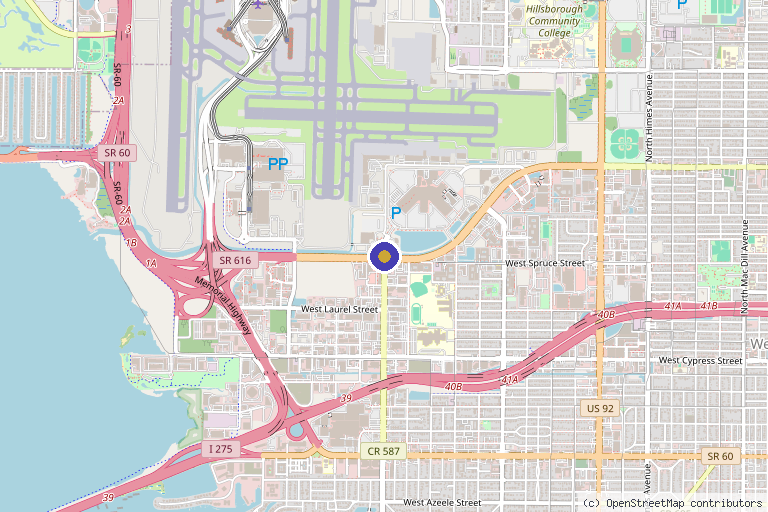 Map showing the location of AROmotion in Tampa, FL