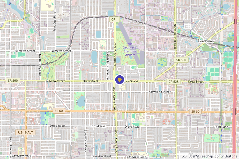 Map showing the location of Lueur Aesthetics in Clearwater, FL