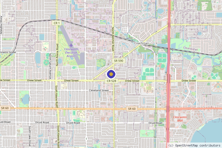 Map showing the location of ProHealth Solutions in Clearwater, FL