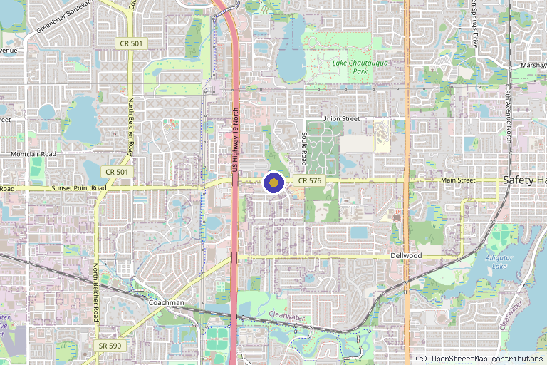 Map showing the location of Prime Wellness Clinic in Clearwater, FL