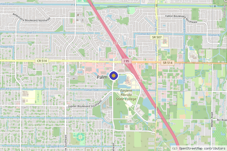 Map showing the location of Gregory Hoang, MD in Palm Bay, FL