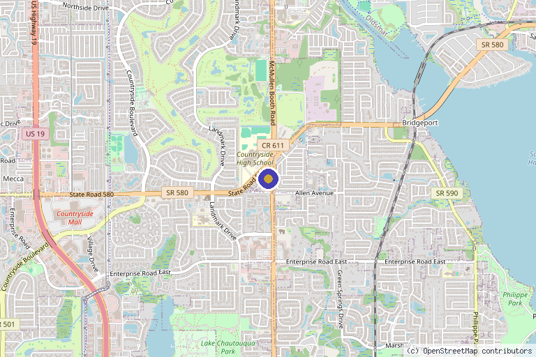 Map showing the location of Ultimate Image Cosmetic Medical Center in Clearwater, FL