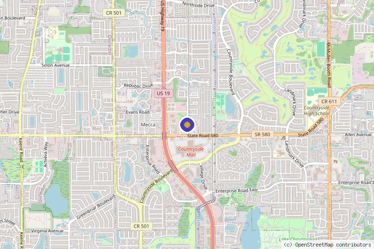 Map showing the location of Priority You MD in Clearwater, FL