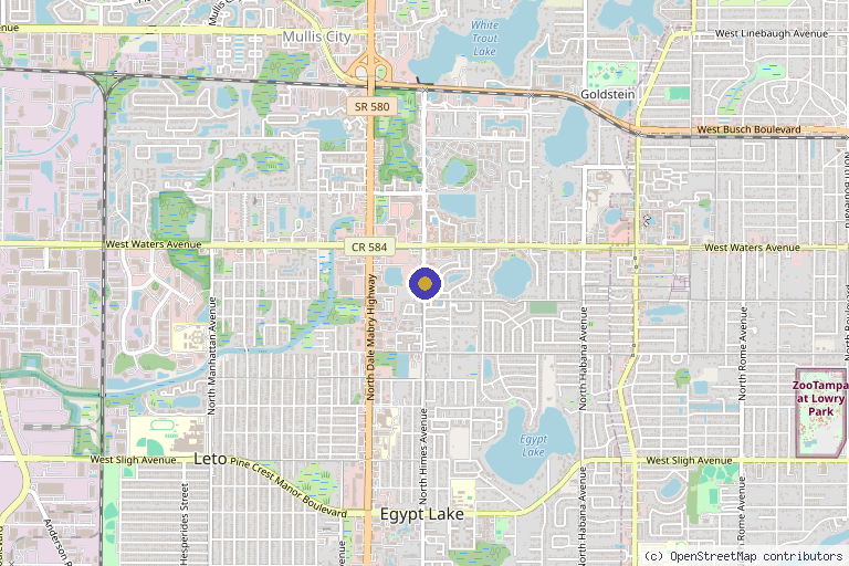 Map showing the location of Glory Regenerative Center in Tampa, FL
