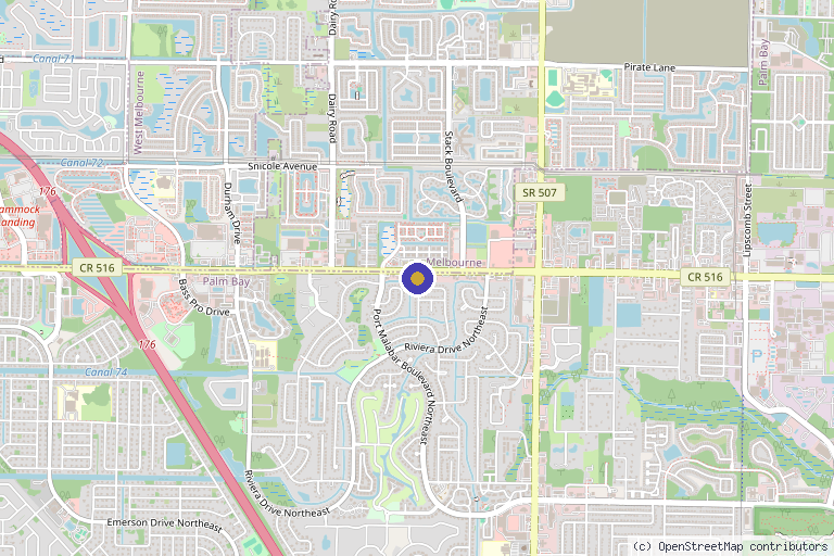 Map showing the location of Bijou Med Spa in Palm Bay, FL