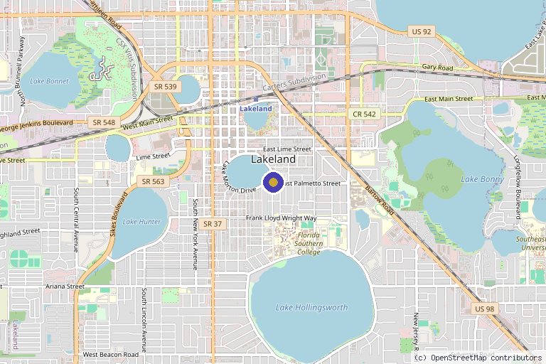 Map showing the location of Balanced Health and Wellness in Lakeland, FL