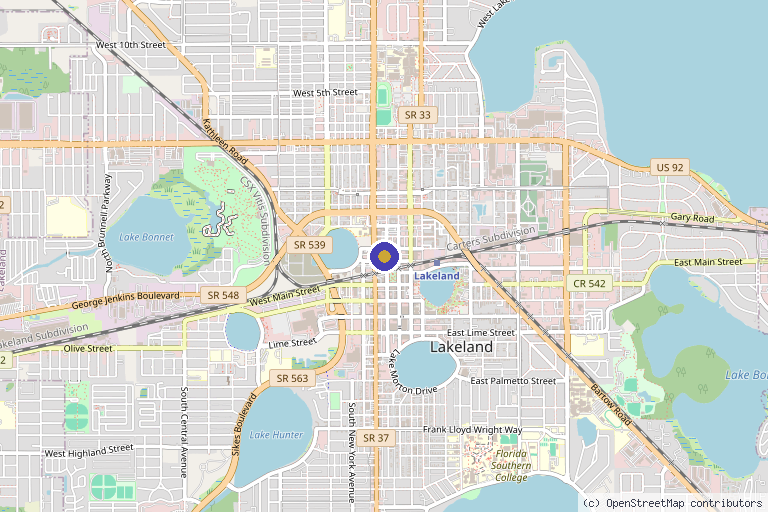 Map showing the location of Bella Viságe Medical & Aesthetic Rejuvenation in Lakeland, FL