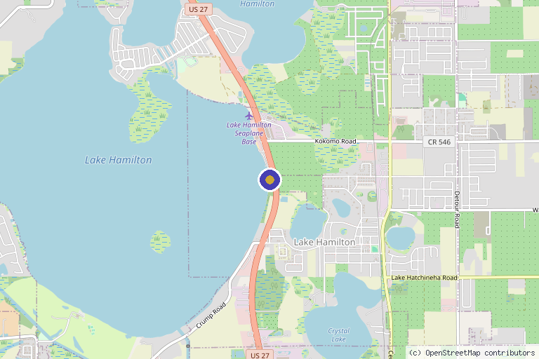 Map showing the location of The New You Clinic and Medical Spa in Lake Hamilton, FL