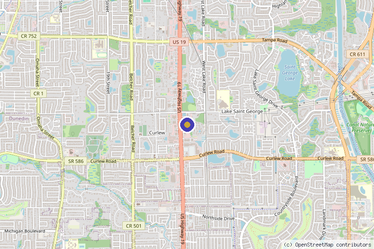 Map showing the location of Vitality Aesthetic & Regenerative Medicine in Palm Harbor, FL