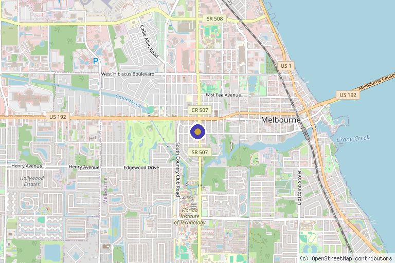Map showing the location of Millefiori Aesthetics in Melbourne, FL