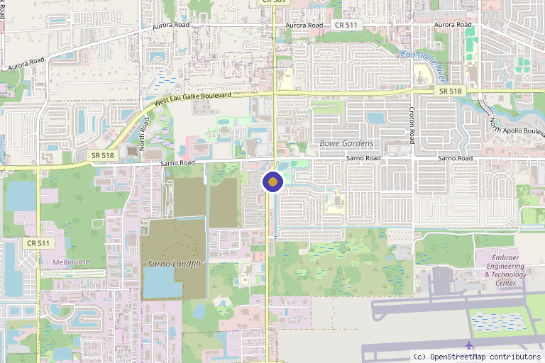 Map showing the location of AR Aesthetics in Melbourne, FL