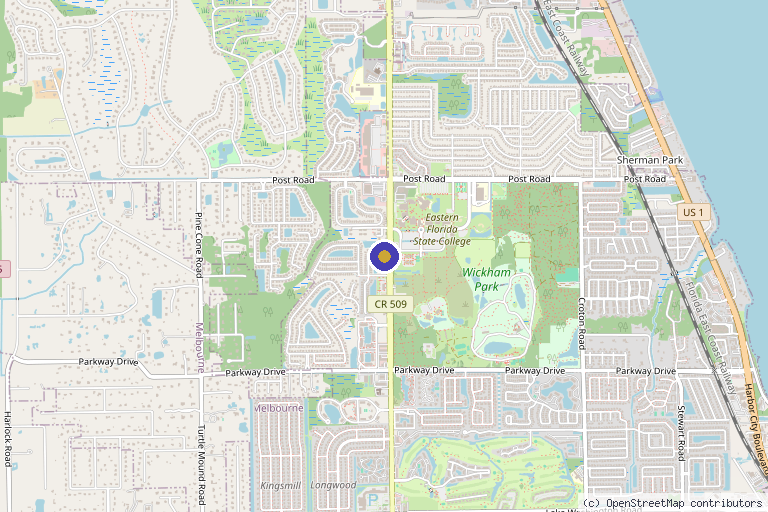 Map showing the location of Infuse Wellness in Melbourne, FL