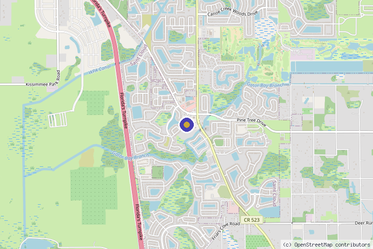Map showing the location of Pristine Spas St Cloud in St Cloud, FL