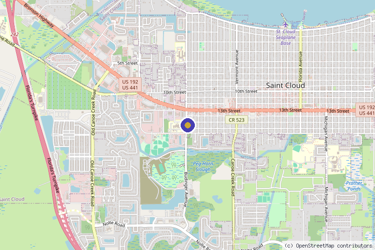 Map showing the location of ThrIve Lounge & Wellness in St Cloud, FL
