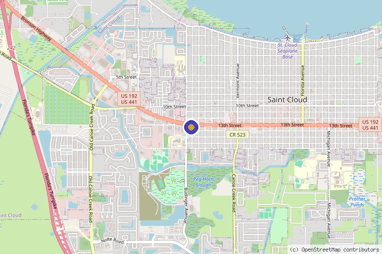 Map showing the location of Advanced Regenerative Therapeutics in St Cloud, FL
