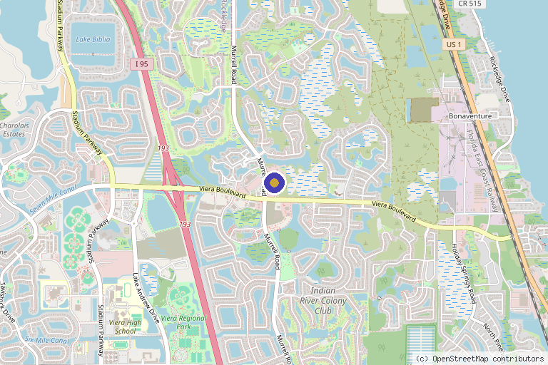 Map showing the location of Enfield Royal Clinic in Rockledge, FL