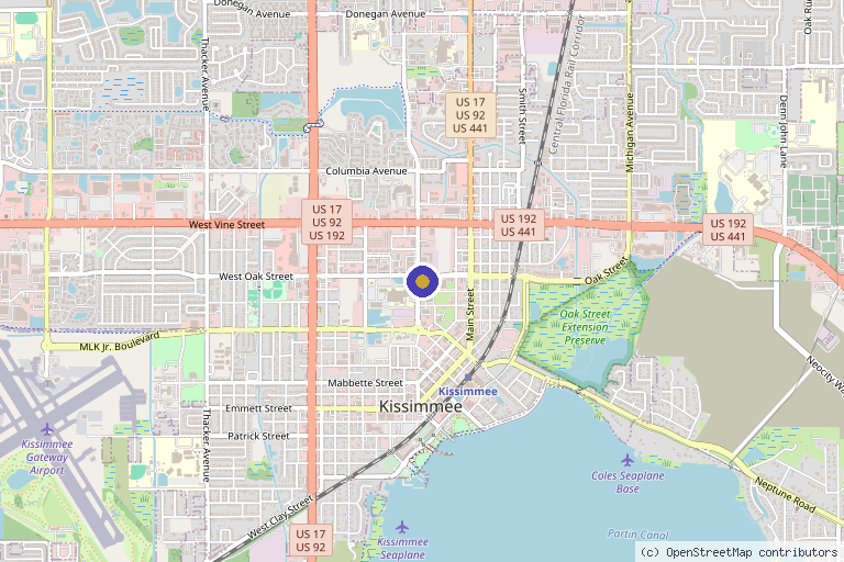 Map showing the location of Vitalis Wellness Center in Kissimmee, FL