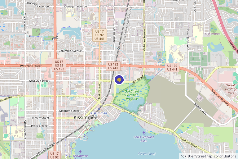 Map showing the location of Restorative Therapeutics Clinic in Kissimmee, FL