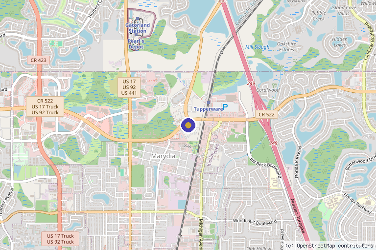 Map showing the location of Beautiful Orlando Spa and Cosmetic in Kissimmee, FL