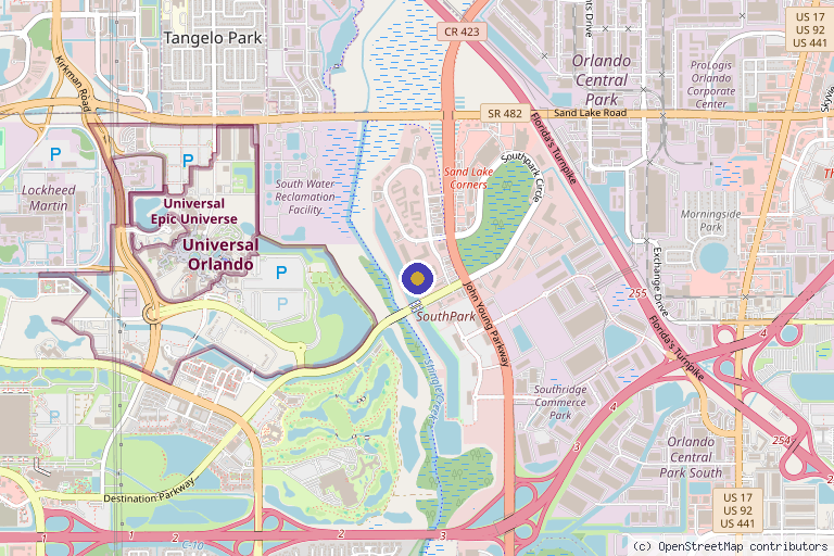 Map showing the location of Kine Vitalita Health in Orlando, FL